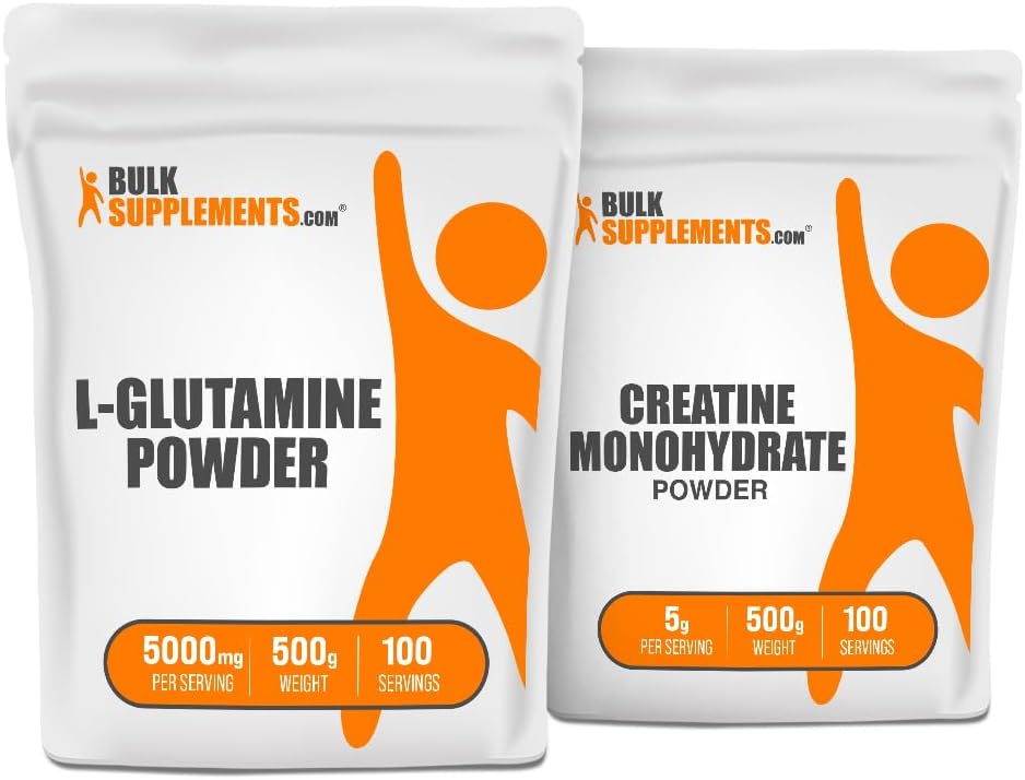 BulkSupplements L-Glutamine 500g + Creatine 500g Bundle