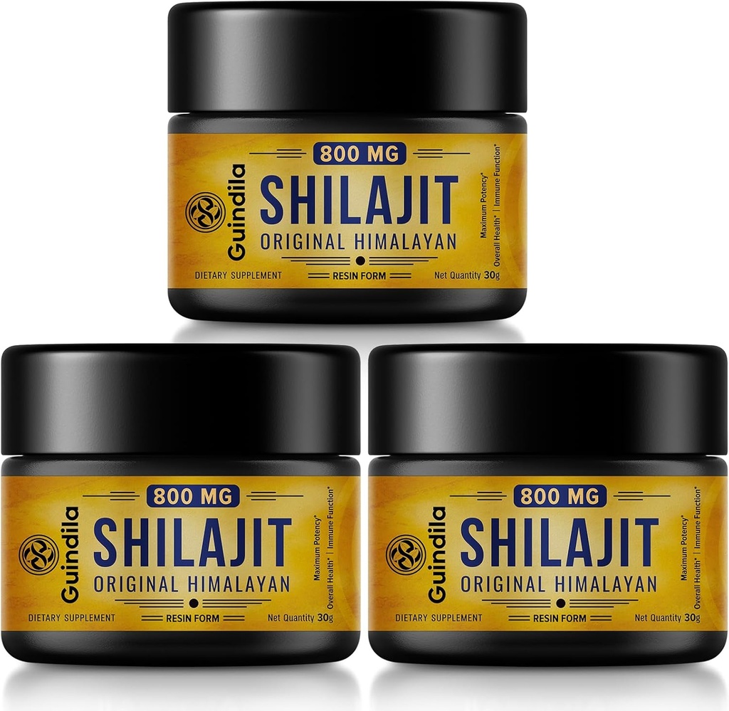 800mg Shilajit Supplement-Shilajit Pure Himalayan Organic Shilajit Resin with Maximum Potency,Original from Himalayan with 85+Trace Minerals & Fulvic Acid for Focus & Energy,Immunity,3 Packs