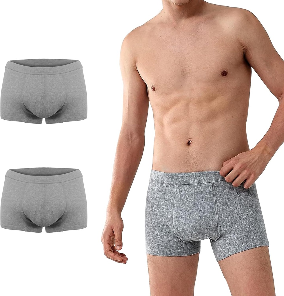Battewa Cotton Incontinence Underwear for Men Light Protective Boxer Brief Leak Proof Underwear for Bladder Leakage 50ml