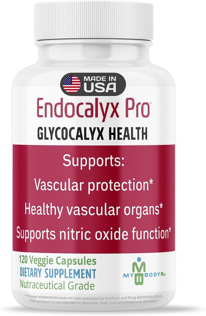 Endocalyx Pro Supplement – Endothelial Glycocalyx Support 120 Capsules - Vascular & Microcirculation Health – Clinically-Studied – Patented – Supports Nitric Oxide Functions