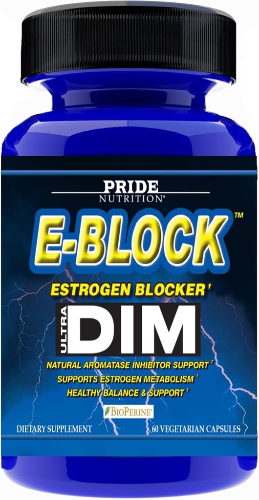 Pride Nutrition E-Block DIM Supplement 700MG Extra Strength Estrogen Blocker | Hormone Balance for Men and Women | M e n o p a u s e, Acne, Hot Flashes Relief, PCT & P r o s t a t e Support 60 Ct.