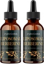 Liposomal Berberine Drops Supplement 3000mg - High Absorption AMPK Activator, Organic Berberine HCl Complex with Ceylon Cinnamon & Ginger for Immune & Digestion (4 fl oz)