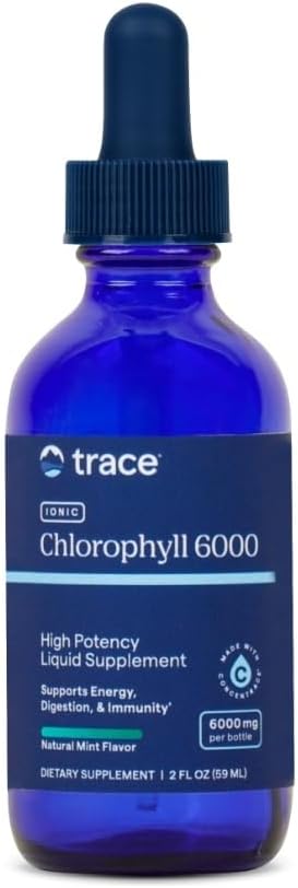 Trace Minerals Concentrated Ionic Chlorophyll - Liquid Chlorophyll Supplement for Cell Health, Digestive System & Energy Support - Immune Support - Gluten-Free - Vegan - Natural Mint 2 fl oz (120 Servings)