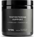 Elite T Formula - Ultra High Potency 200:1 Tongkat Ali, 30:1 Fadogia & 25% Withanolides Ashwagandha - Tribulus with 95% Saponins, Zinc, Boron & Copper - Third-Party Lab Tested - 120 Capsules