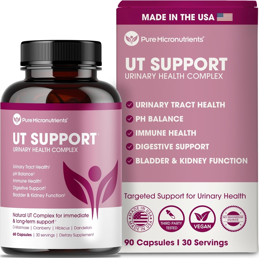 Pure D Mannose Capsules 1000mg Per Serve - Fast Acting UTI Support - Urinary Tract Cleanse & Bladder Health - Cranberry, D-Mannose, Dandelion, Hibiscus Flower - 60 Veggie Caps
