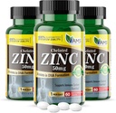 America Medic & Science Chelated Zinc 50 mg Supplements (3 Pack of 60 Tablets) Immune Booster and Powerful Antioxidant Pills for Adults Men and Women | Highly Absorbable Mineral, Improves Mood & Sleep