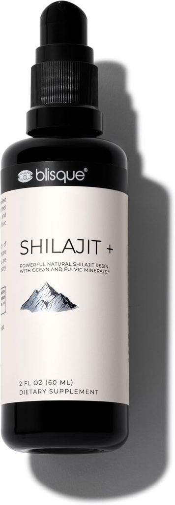 Blisque – Himalayan Shilajit Resin Mineral Drops | Pure, Natural, Organic | for Detox, Cleanse, Immune Support, Brain Booster, and Energy | Contains Fulvic Acid and Trace Minerals | 2 FL OZ
