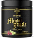 Ambrosia Mental Jewels Powder - Cognitive Enhancer | Increase Memory, Communication Skills, Concentration & Focus | Decrease Reaction Time | Alpha GPC, Choline, BaCognize | 30 Servings| Cherry Limeade