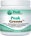 Peak Pure & Natural Peak Greens Support pH Balance and Alkalinity | Superfood Green Drink Powder | Blend of Fermented Grass, Vegetable, & Fruit | Digestive Enzyme & Probiotic Powder