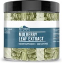 Earthborn Elements White Mulberry Leaf Extract 200 Capsules, Pure & Undiluted, No Additives