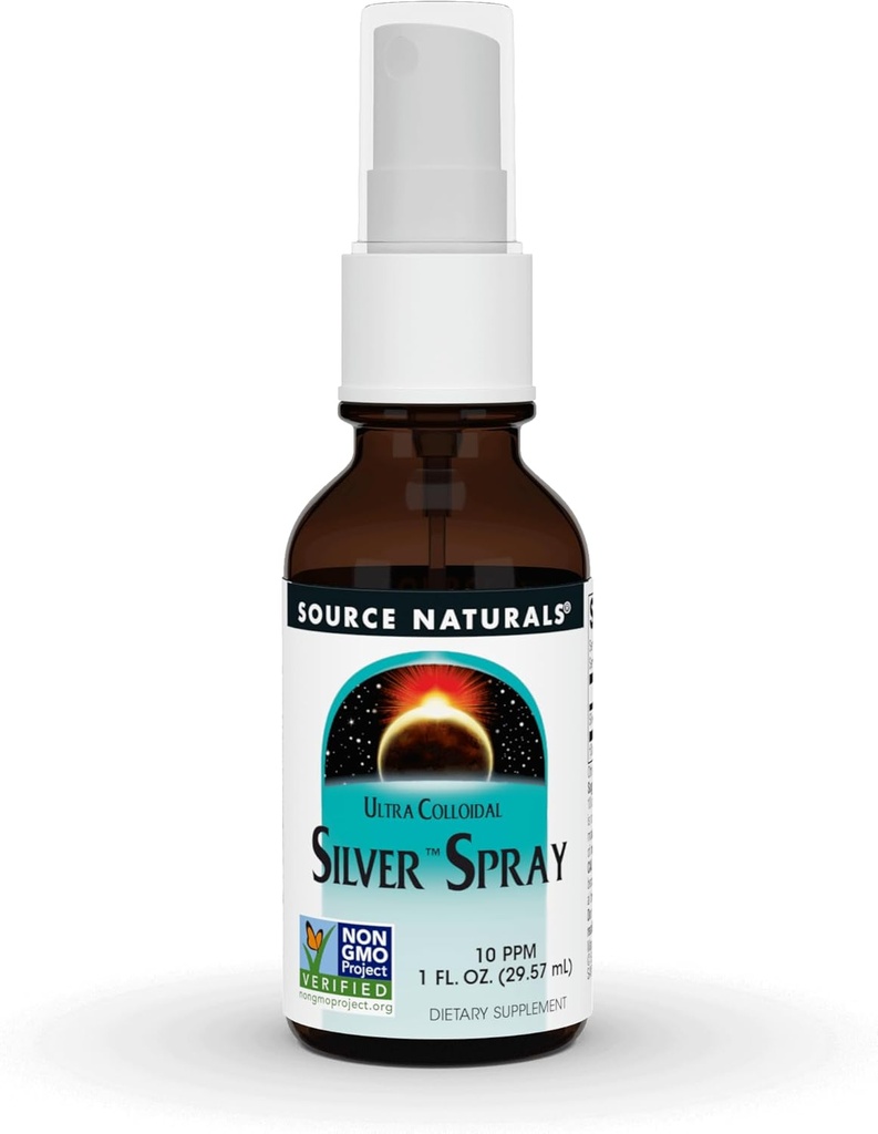 Source Naturals Ultra Colloidal Silver Spray 10 ppm for Wellness Support - 1 Fluid oz