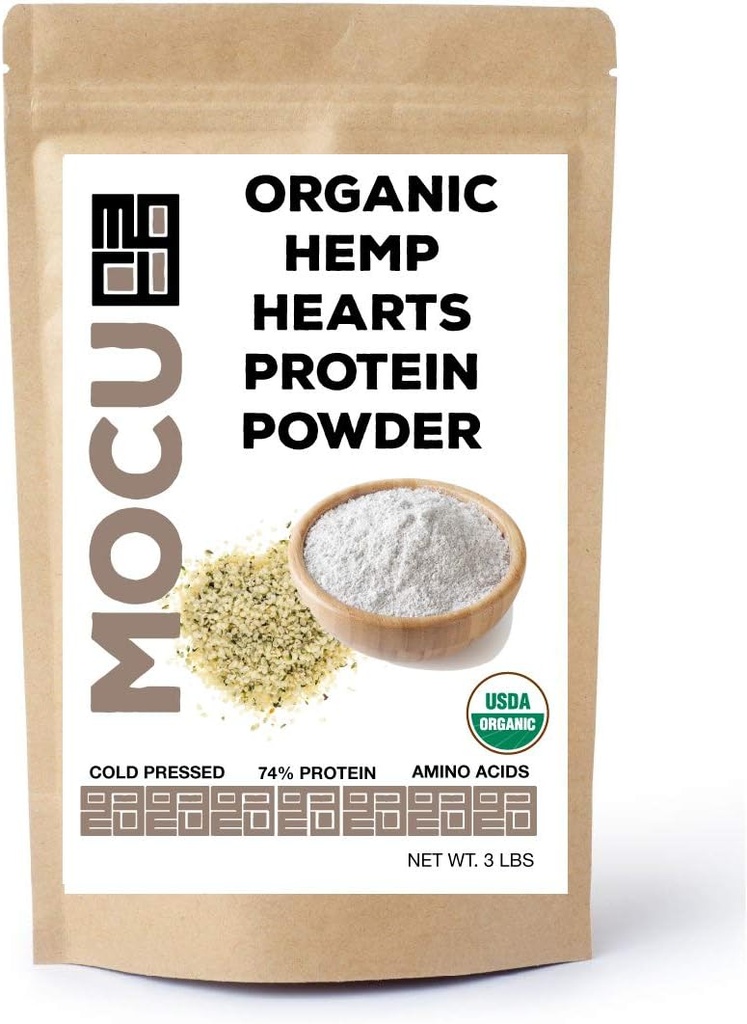 Get Chia Organic Hemp Heart Protein Powder-74% | 22 Grams Protein Per Serving I Cold Processed & Stored | Made from The Hemp Heart | 3 LB