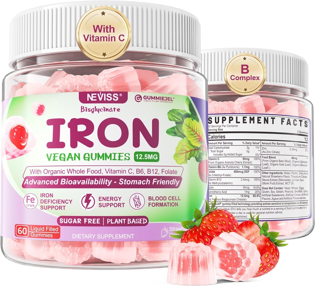 NEVISS Vegan Iron Supplement Gummies