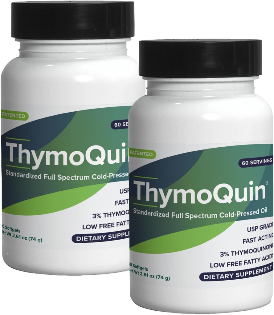 Cold Pressed Black Seed Oil Capsules for Skin, Joint, Metabolic & Immune Health | USP-Grade, Full-Spectrum Formula with 3% Thymoquinone | Non-GMO Black Cumin Seed Oil | Pack of 2