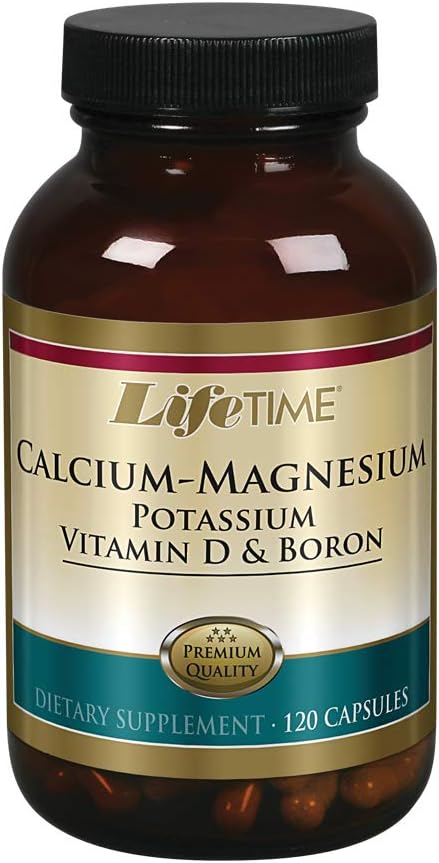 LIFETIME Calcium Magnesium Potassium, Vitamin D & Boron | Support Bone & Muscle Health | Easy Absorption | 120 Capsules, 30 Servings