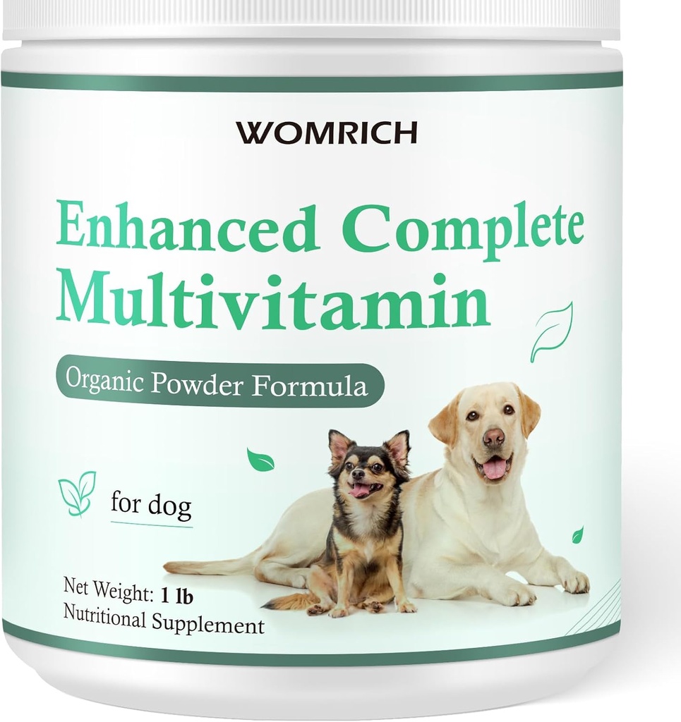 Dog Vitamins and Supplements Probiotics Powder 1LB - Enhanced Complete Multivitamin for Dogs Homemade Dog Food Supplement Supports Immune, Skin & Coat, Digestion with Vitamins, Omega-3, Probiotics