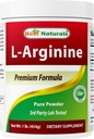 Best Naturals L-Arginine Powder 1 Pound - Pure Pharmaceutical Grade Free Form - Best Amino Acid Arginine Supplements for Women & Man - Promotes Circulation and Supports Cardiovascular Health