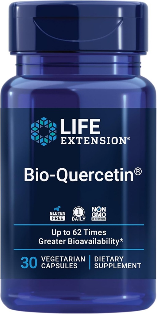 Life Extension Bio-Quercetin, Immune Health Supplement, Heart Health Support, Gluten Free, Non-GMO, Vegetarian, 30 Capsules