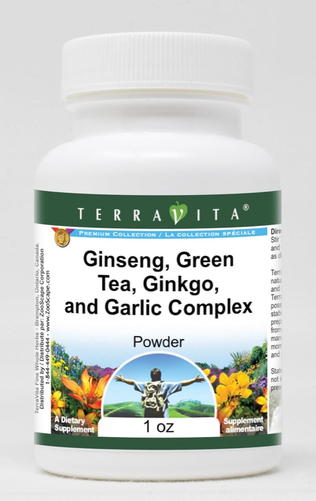 Ginseng, Green Tea, Ginkgo, and Garlic Complex Powder (1 oz, ZIN: 517068) - 3 Pack