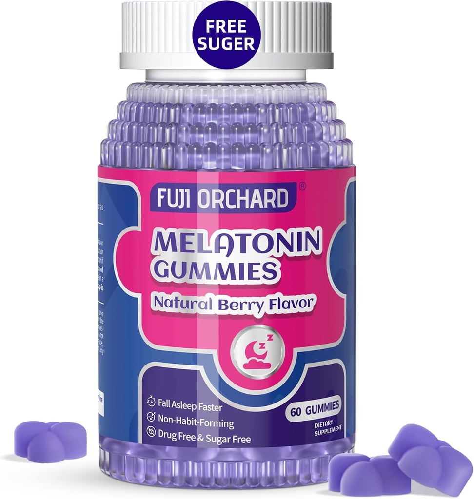 Melatonin Gummies 5mg - Natural Sleep Aid - Sleep Supplement - Sugar Free melatonin Gummies Match with Magnesium Helps You Fall Asleep Faster and Stay Asleep Longer - 60 Gummies Vegan