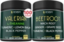 Bundle 5in1 Valerian Root Supplement & 6in1 Beet Root Capsules - Support Restful Night, Heart Health, Digestive and Immune
