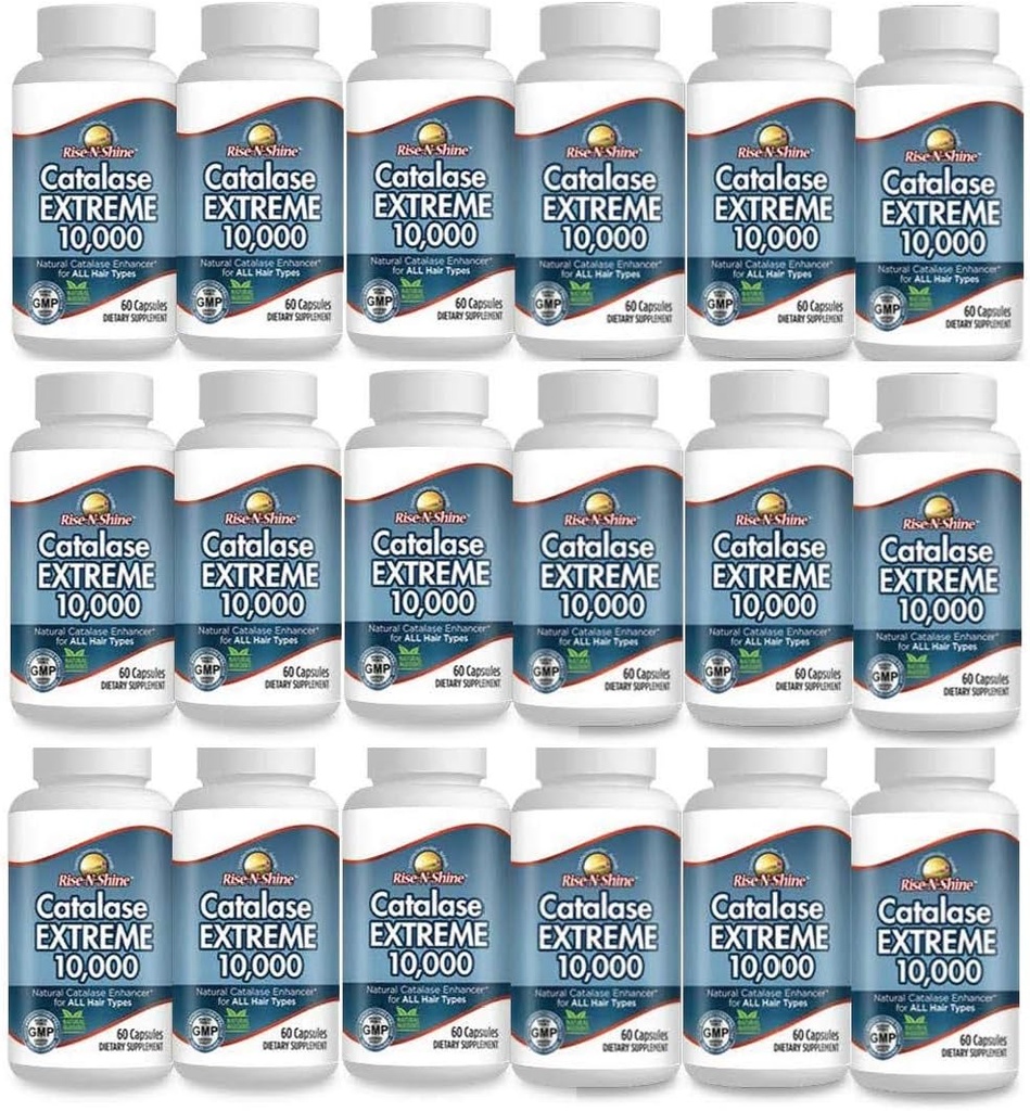 Rise-N-Shine Catalase Extreme Supplement 10,000 with Saw Palmetto, Biotin, Fo-Ti, PABA - Hair Supplements for Strong Hair - 1440 Capsules - Pack of 24 (24-Month Supply)