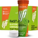 Lift Glucose Fast-Acting Glucose Chewable Energy Tablets, Orange, 10 ct Tube (Pack of 12)