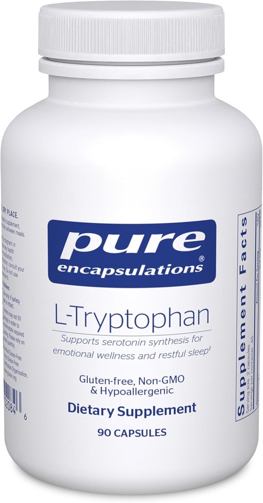 Pure Encapsulations L-Tryptophan | Amino Acid Supplement for Relaxation, Serotonin Support, PMS, and Sleep* | 90 Capsules