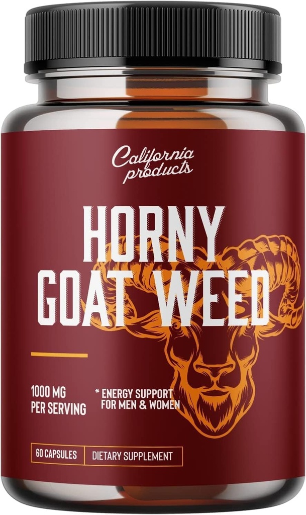 Horny Goat Weed For Women and Men - Herbal Complex Blend Supplement with Saw Palmetto Extract Ginseng Maca Root and Tongkat Ali Powder - Mens Prostate Health Supplement with Horny Goat Weed Extract