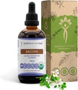 Bacopa USDA Organic | Alcohol-FREE Extract, High-Potency Herbal Drops, Relaxation, Positive Cognitive Effect | Made from 100% Certified Organic Bacopa (Bacopa Monnieri) Dried Herb 4 oz