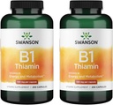 Swanson Vitamin B1 (Thiamin) - Promotes Healthy Metabolism and Provides Energy Support - Natural Vitamin Supplement Supporting Optimum Nerve Cell Function - (250 Capsules, 100mg Each) (2 Pack)