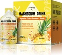 2 Pack GREENPEOPLE 7-IN-1 Magnesium Citrate Liquid, Magnesium Citrate Supplements Drink with 280mg Magnesium, Zinc, Bromelain, Vitamin C D3 B6, Muscle & Sleep Support for Kids & Adult, 1 fl.Oz (10Pcs)