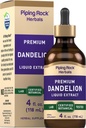 Piping Rock Dandelion Root Extract Liquid Drops | 4 fl oz | Premium Herb Tincture | Alcohol Free | Vegetarian, Non-GMO, Gluten Free Supplement