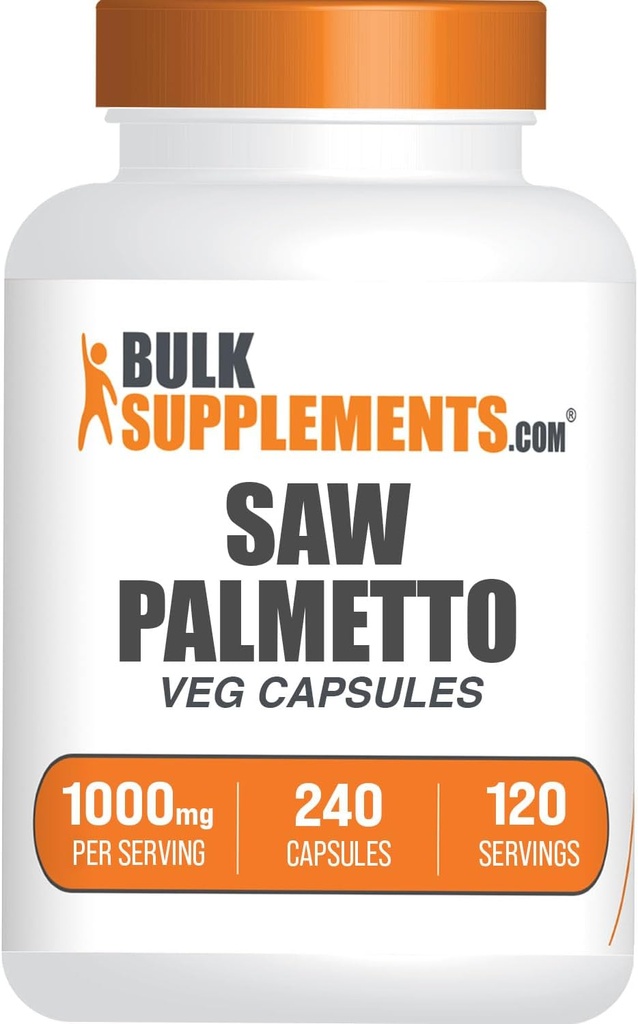 BulkSupplements.com Saw Palmetto Extract Capsules - Serenoa Repens, Saw Palmetto Supplement - Gluten Free, 2 Capsules per Serving, Count (Pack of 1)