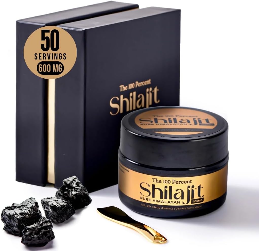 Pure Himalayan Shilajit for Men & Women 600mg, 50 Servings - Gold Grade, Lab Test Included, Maximum Potency Fulvic Acid with 85+ Trace Minerals Extracted from Highest Altitude