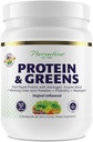 Paradise Herbs ORAC Energy Protein & Greens Powder, Antioxidant Power of 24 Servings of Fruits & Vegetables in 1 Scoop + 20g Protein, Unflavored, 15 Servings