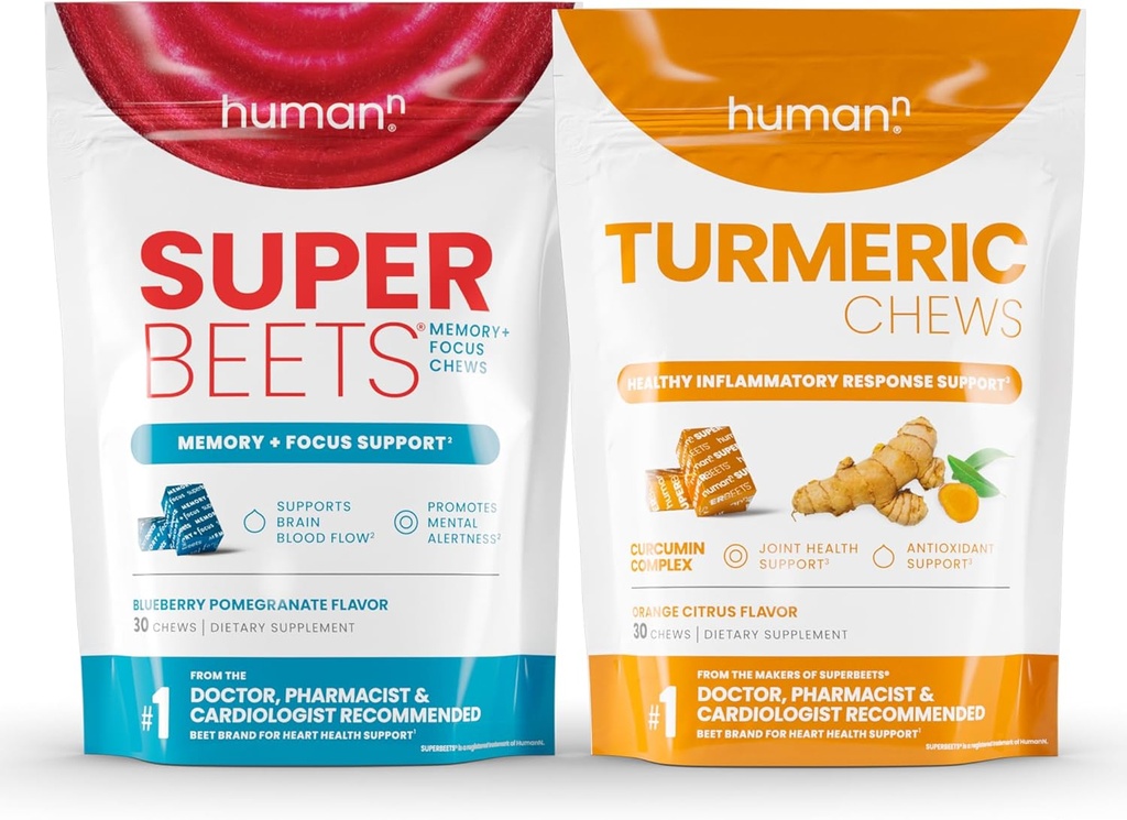 Humann SuperBeets Memory + Focus & Turmeric Chews