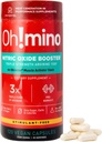 Oh!mino L-Arginine Nitric Oxide Supplement - Blood Flow Supplement, Nitric Oxide Booster w/Beetroot Powder for Energy, Focus, Endurance, Muscle Building - Pre & Post Workout (120-Count, 30 Servings)