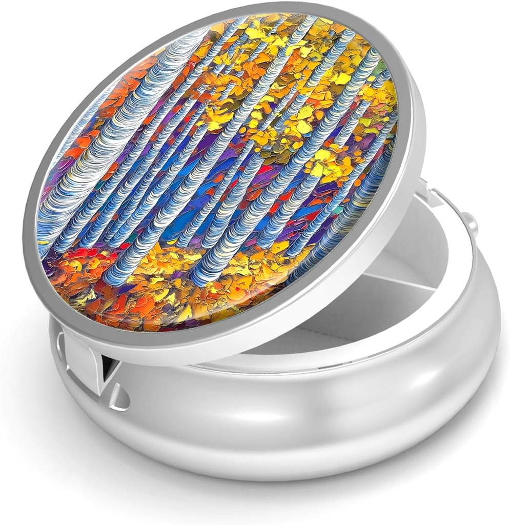 Pill Box 3 Compartment,Small Pill Case for Purse or Pocket,Cute Medicine Organizer,Portable Pill Container Holder to Hold Vitamins, Medication, Fish Oil and Supplements，Unique Design Gifts