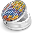 Pill Box 3 Compartment,Small Pill Case for Purse or Pocket,Cute Medicine Organizer,Portable Pill Container Holder to Hold Vitamins, Medication, Fish Oil and Supplements，Unique Design Gifts