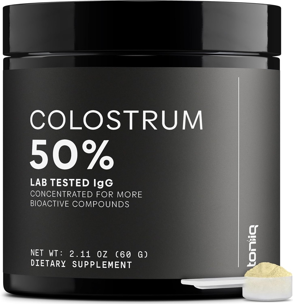 Ultra High Strength Bovine Colostrum Powder - 50% IgG - 2,000mg per Serving - Third Party Tested for Potency - Supports Immune, Gut, and Skin Health - 30 Servings -Premium Bovine Colostrum Supplement