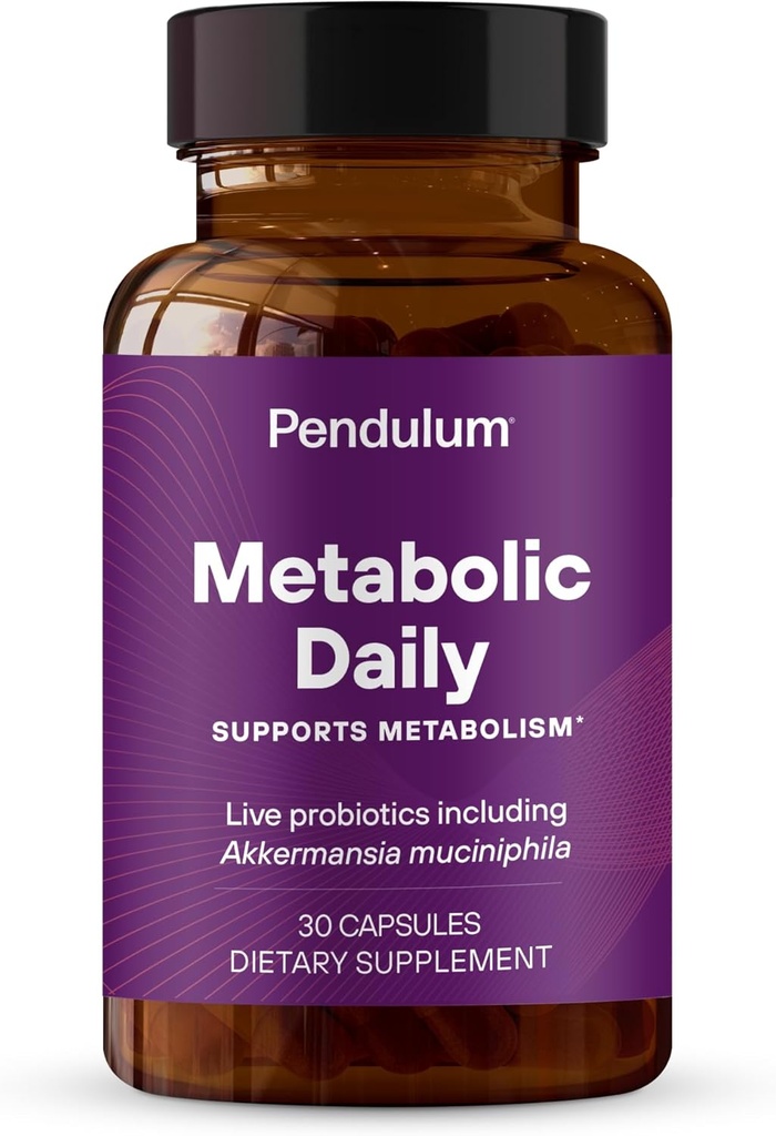 Pendulum Metabolic Daily - Multi-Strain Probiotic with Akkermansia muciniphila to Support Metabolism and Sustain Energy Levels - for Women and Men - 30 Capsules (1 Pack)