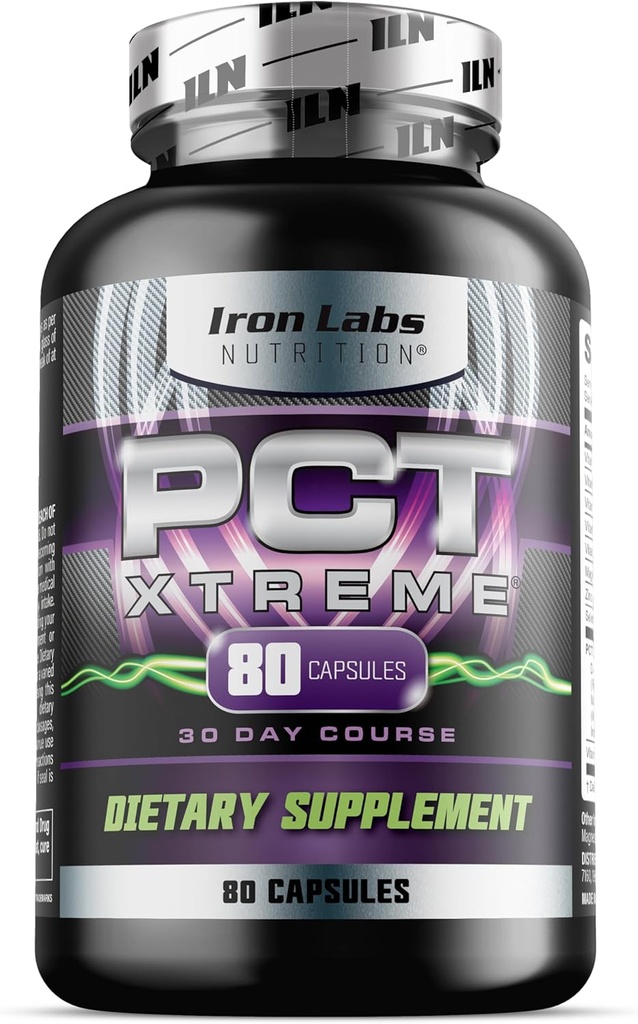 Iron Labs Nutrition PCT Xtreme - PCT Supplement for Men - 30 Day Course - Post Cycle Support Booster (80 Capsules)