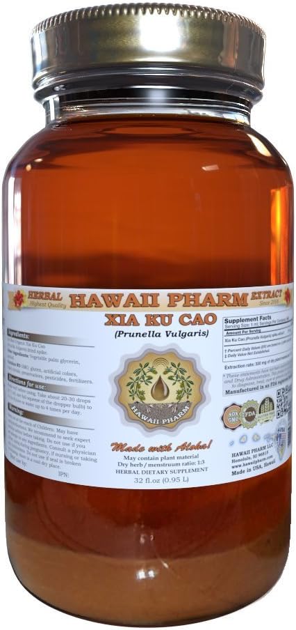 HawaiiPharm Xia Ku Cao Tincture, Xia Ku Cao, Prunella (Prunella Vulgaris) Spike Liquid Extract, Herbal Supplement 32 fl.oz