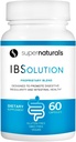SuperNaturals IBSolution - Made in USA, Non-GMO, Gluten Free & Vegan (60 Capsules) - Digestive Gut Health Supplement With Psyllium Husk - Gas, Bloating, Diarrhea, Constipation Relief, Abdominal Pain