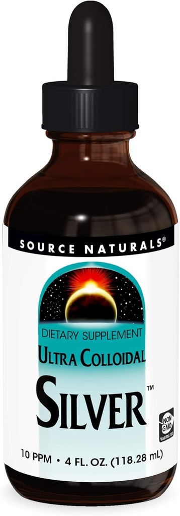 Source Naturals Ultra Colloidal Silver - Liquid Supplement for Immune System Support - 4 oz