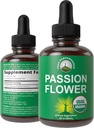 USDA Organic Passion Flower Extract Vegan Liquid Drops with High Bioavailability For Women and Men. Organic Passionflower Supplement With Zero Sugar and Gluten Free. For Calm, Relaxation Support.