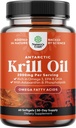 Antarctic Krill Oil 2000mg Softgels Per Serving - Omega 3 Krill Oil Supplement with EPA DHA & Astaxanthin (60 Count (Pack of 1)
