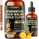 11in1 2100mg Black Walnut Wormwood Cloves Tinture, Oregano & 7 More - Wormwood Liquid Drops -Pineapple Flavor - 2 FL OZ - 60 Days Supply