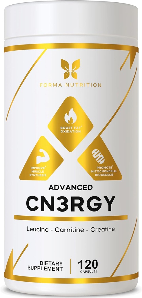 Forma Nutrition Advanced CN3RGY – 120 Capsules, 1000mg L-Leucine, 400mg L-Carnitine, 400mg Creatine HCl per Serving.